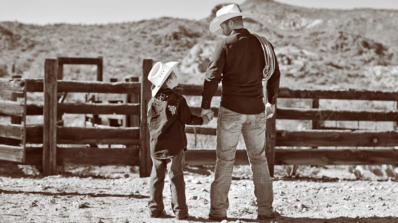 Cowboy Boots Boys - Father and Son Wearing Handmade Cowboy Boots