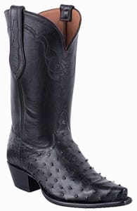 Women's Exotic Skin Cowboy Boots - TONY LAMA SIGNATURE SERIES WOMENS BLACK FULL QUILL OSTRICH BOOTS