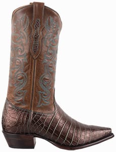 Women's Exotic Skin Cowboy Boots - TONY LAMA WOMENS BRONZE AND TURQUOISE NILE CROCODILE BELLY COWBOY BOOTS