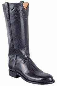 Womens Roper Cowboy Boots - HANDMADE LUCCHESE WOMEN'S NAVY BURNISHED BABY BUFFALO ROPER BOOTS