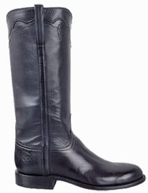 Womens Roper Cowboy Boots - HANDMADE LUCCHESE WOMEN'S NAVY BURNISHED BABY BUFFALO ROPER BOOTS