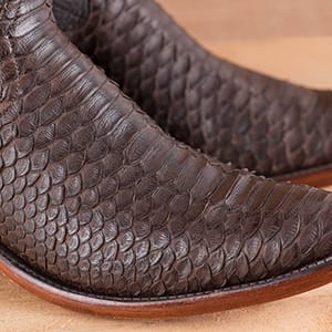 Python Cowboy Boots For men - Rios Of Mercedes Chocolate Python Skin