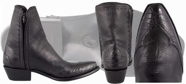 Alligator Cowboy Boots Sale - STALLION MEN'S ZORRO BLACK GATOR ANKLE BOOTS