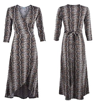 Dresses You Can Wear With Cowboy Boots - VERONICA M. KRAVITZ SNAKE SKIN WRAP DRESS