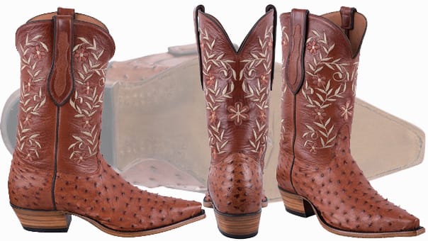 womens ostrich cowboy boots