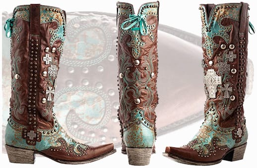 Turquoise Cowboy Boots Women - Handmade Womens Ammunition Boot
