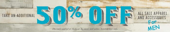 50 percent off men's western clothes and apparel