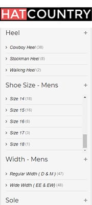 Hat Country Sizes for Mens Large Size Cowboy Boots