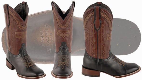 Stetson Mens Altan Black and Brown Goat Boots