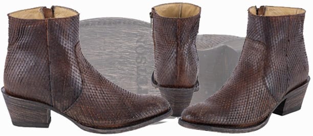 Stetson Womens Dani Distressed Brown Diamond Cut Booties