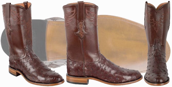 Tony Lama Signature Series Men's Kango Tobacco Full-Quill Ostrich Roper Boots