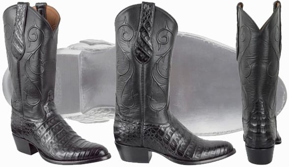 Tony Lama Signature Series Men's Black Caiman Belly Boots