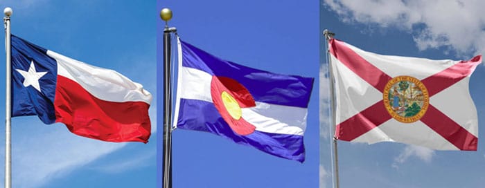 Texas, Colorado and Texas State Flag